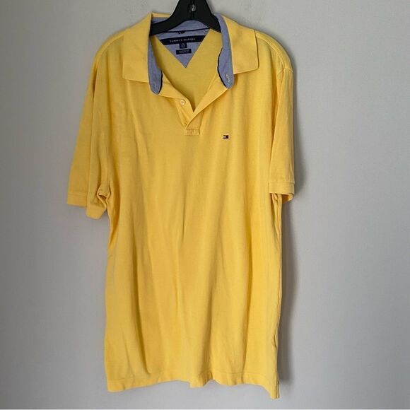Tommy Hilfiger Men’s Yellow Polo Shirt Custom Fit size XL - Picture 1 of 3